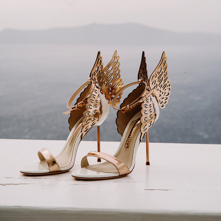 gold wedding heels